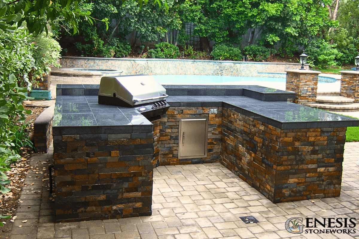 Genesis Stoneworks Backyard Remodel BBQ Island Tarzana