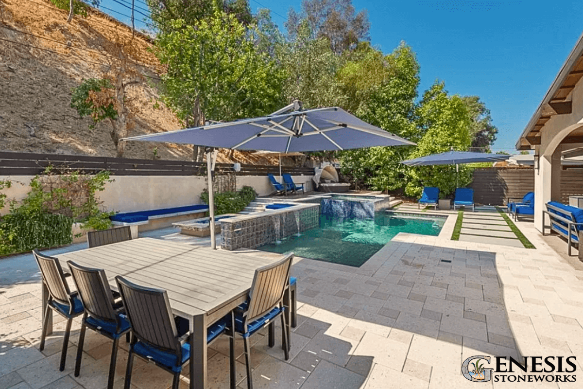 Genesis Stoneworks AP Pool Deck Paving Stones Woodland Hills