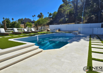 Genesis Stoneworks Pool Deck Stone, Turf, and Pool Remodel