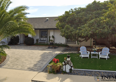 Genesis Stoneworks Paver Driveway & Artificial Turf Santa Barbara